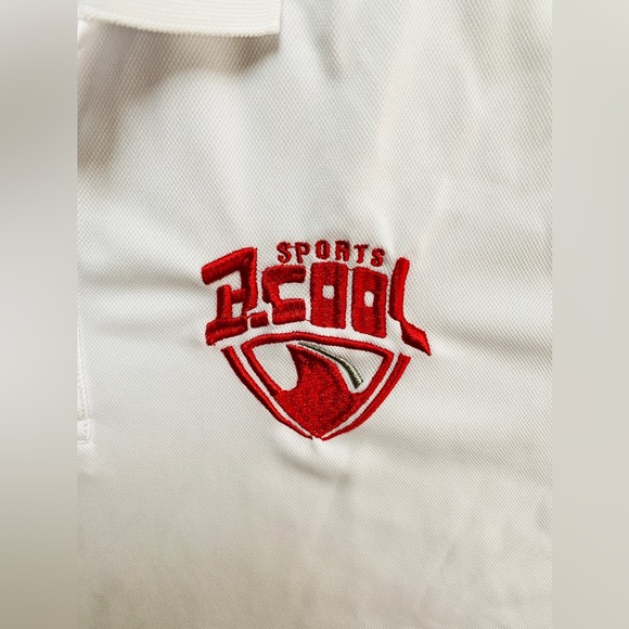White MENS POLO fast dry SHIRT by B.Cool Sports. Size M/Chest 41" - Picture 5 of 8